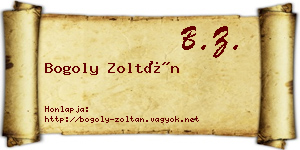 Bogoly Zoltán névjegykártya